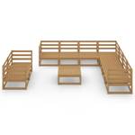 Garten-Lounge-Set (10-teilig) 3009856-1 Braun - Massivholz - Holzart/Dekor - 70 x 30 x 70 cm