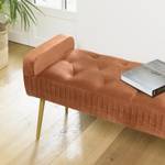 Banc de lit en velours orange Orange - Textile - 40 x 53 x 103 cm