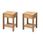 2 x Nachttisch TOMMY, geölte Eiche Beige - Massivholz - Holzart/Dekor - 40 x 57 x 35 cm