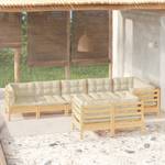 Garten-Lounge-Set Weiß - Massivholz - 64 x 63 x 64 cm