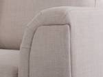 Ecksofa OSLO 2-tlg Beige - Silber - Armlehne davorstehend links - Ecke davorstehend rechts - Mit Hocker - Mit Kissen - Textil