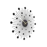 Wanduhr Sunburst Schwarz - Metall - 50 x 50 x 4 cm