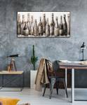 Acrylbild handgemalt Take a Sip Beige - Massivholz - Textil - 120 x 60 x 4 cm