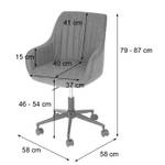 Bürostuhl J62 mit Armlehne Grau - Metall - Textil - 58 x 87 x 58 cm