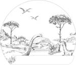selbstklebende runde Tapete Dinosaurier