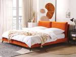 Doppelbett MELLE Schwarz - Orange - 196 x 95 x 228 cm