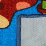 Kinderteppich Hüpfkästchen mit Tieren Blau - Grün - Gelb - Kunststoff - Textil - 67 x 1 x 179 cm