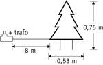 Gartenstecker mit LED Weihnachtsbaum Schwarz - Weiß - Metall - 1 x 75 x 53 cm