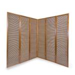 Paravent 6 parties bambou 384 Marron - En partie en bois massif - 264 x 175 x 2 cm