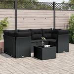 Gartensitzgruppe K6577(7-tlg) Schwarz - Massivholz - 69 x 62 x 62 cm