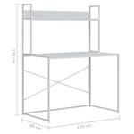 Computer Tisch Weiß - Holzwerkstoff - Massivholz - 110 x 138 x 110 cm