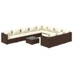 Salon de jardin 3013639-10 (lot de 11) Marron - Blanc - Métal - Polyrotin - 70 x 60 x 70 cm