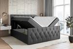 Boxspringbett VELANTO Hochglanz Schwarz - Breite: 160 cm - H3