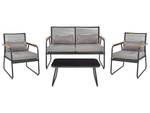 Lounge Set POMONTE 4-tlg Schwarz - Grau