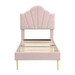 Samtbett M203-01 Pink - Holzwerkstoff - 95 x 120 x 205 cm