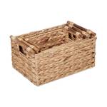 Aufbewahrungskorb 3er Set Braun - Metall - Rattan - 38 x 17 x 26 cm