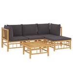 Garten-Lounge-Set 3028492-4 (5-teilig) Grau - Bambus - 69 x 65 x 69 cm