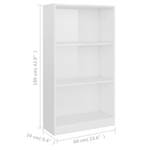 Bücherregal 3016500-2 Hochglanz Cremeweiß - 60 x 109 cm