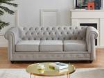 Couchgarnitur CHESTERFIELD 2er-Set Hellgrau