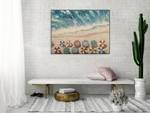 Tableau peint Healing at the Sea Bleu - Bois massif - Textile - En partie en bois massif - 100 x 75 x 4 cm