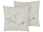 Kissen 2er Set GOMPHRENA Beige - Gold - Weiß - Textil - 45 x 10 x 45 cm