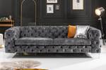 3er Sofa MODERN BAROCK Grau - Textil - Holzart/Dekor - 235 x 72 x 95 cm