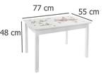 Kindertisch mit Einhornmotiv, MDF Weiß - Holzwerkstoff - 55 x 48 x 77 cm
