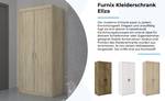 FURNIX Armoire Eliza 2D Imitation chêne clair - Imitation chêne de Sonoma