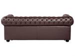 Canapé 3 places CHESTERFIELD Marron - Marron foncé - 195 x 70 x 75 cm