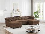 Sofa CHESTERFIELD Braun - Textil - 163 x 72 x 290 cm