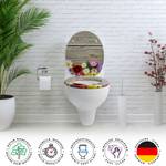 Premium WC Sitz Alp Flower Holzwerkstoff - 38 x 5 x 44 cm