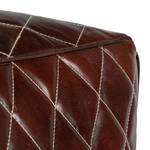 Pouf carré marron40x40x40cm Marron - Cuir véritable - Textile - 40 x 40 x 40 cm