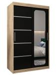 Armoire à portes coulissantes promo v2 Noir - Imitation chêne de Sonoma - Largeur : 120 cm - 2 porte