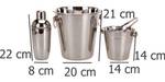 Cocktail Set 4-teilig Silber - Metall - 23 x 22 x 23 cm