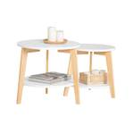 Table d'appoint FBT75-W Blanc - En partie en bois massif - 50 x 45 x 46 cm