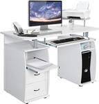 Computertisch Schreibtisch Bürotisch Weiß - Holzwerkstoff - 55 x 85 x 120 cm