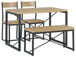 Esstischset FLIXTON 4-tlg Schwarz - Braun - Holzwerkstoff - 110 x 86 x 70 cm