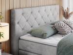 Boxspringbett KING VELEN Silber / Grau - Silbergrau - Breite: 220 cm - H3 - Textil