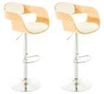 Tabouret de bar Kingston Lot de 2 Imitation hêtre - Blanc