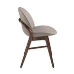 Chaise à manger en croute cuir et bois Gris - Cuir synthétique - Textile - 47 x 81 x 59 cm