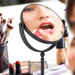 Kosmetikspiegel mit Vergr枚脽erung schwarz