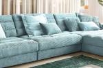 Ecksofa LANA XL Sofa Cord Recamiere Hellblau - Ecke davorstehend rechts