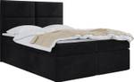 Boxspringbett mit Topper NESTEA Schwarz - Breite: 200 cm - H3