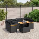 Gartensitzgruppe K772(7-tlg) Schwarz - Massivholz - 69 x 62 x 62 cm