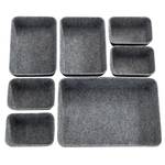 Schubladenorganizer 7er Set Grau - Textil - 29 x 5 x 20 cm