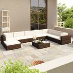 Gartenmöbel Set 296252 (8-teilig) Braun - Polyrattan - 74 x 26 x 74 cm