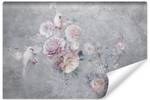 Fototapete BLUMEN Papageien Beton Optik 460 x 300 x 300 cm