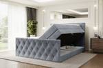 Boxspringbett AMAY KING Hellgrau - Breite: 180 cm