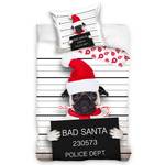 Bettwäsche Weihnachten "Bad Santa" Schwarz - Rot - Weiß - Textil - 135 x 200 x 1 cm