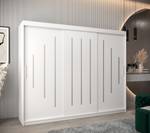 Armoire à portes coulissantes york Blanc - Largeur : 250 cm - 3 portes